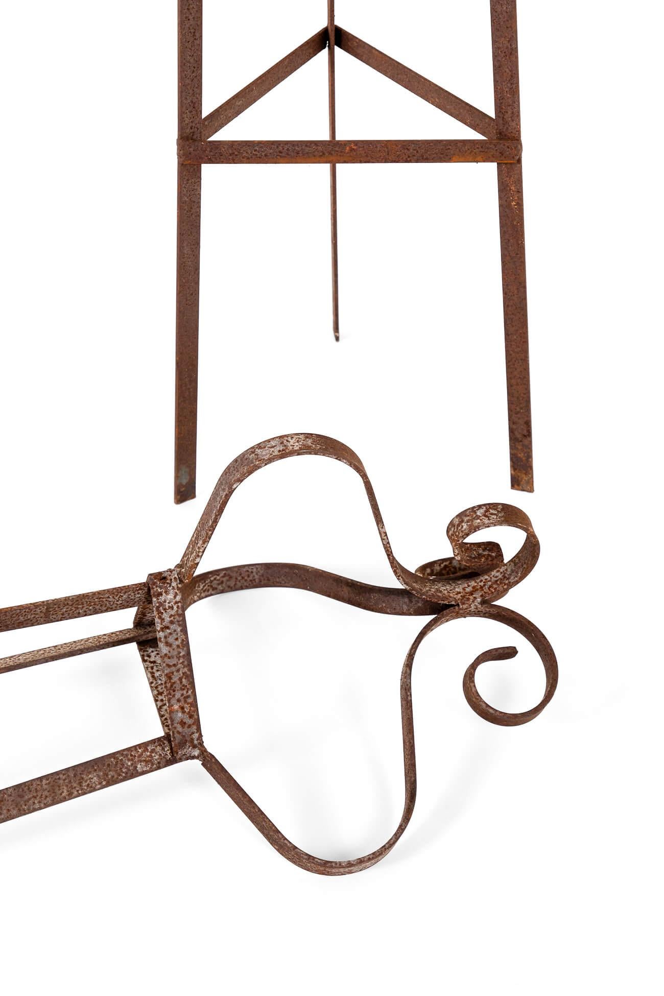 20th Century Pair of English Hand Forged Garden Obelisks