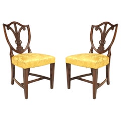 Pair of English Hepplewhite Mahogany Shield Side Chairs