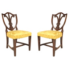 Pair of English Hepplewhite Mahogany Shield Side Chairs