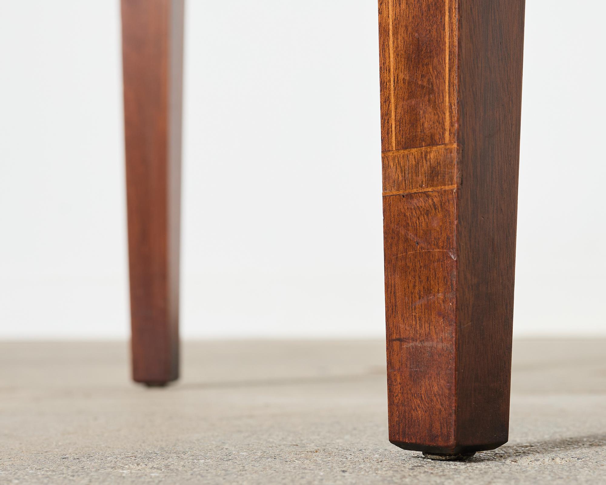 Pair of English Hepplewhite Style Demi-Lune Console Tables For Sale 8