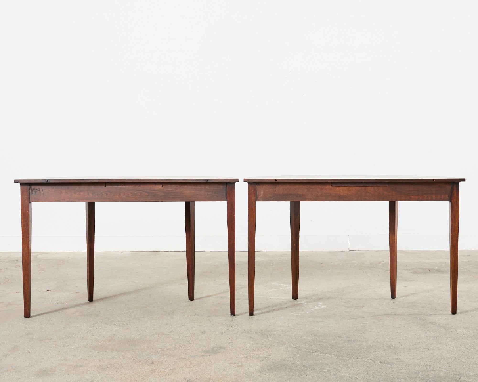 Pair of English Hepplewhite Style Demi-Lune Console Tables For Sale 13