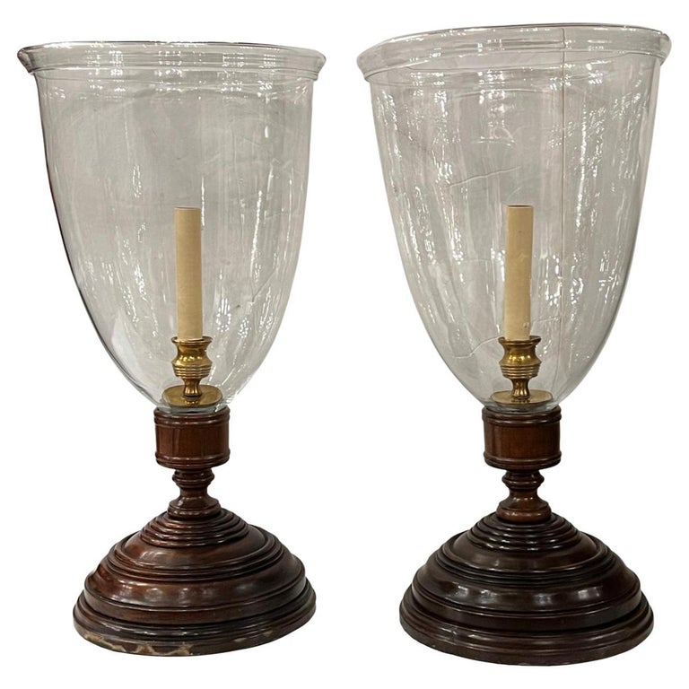 Pair of English Hurricane Lamps For Sale at 1stDibs