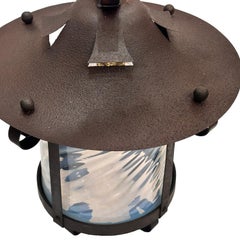 Pair of English Iron Outdoor Wall Lanterns