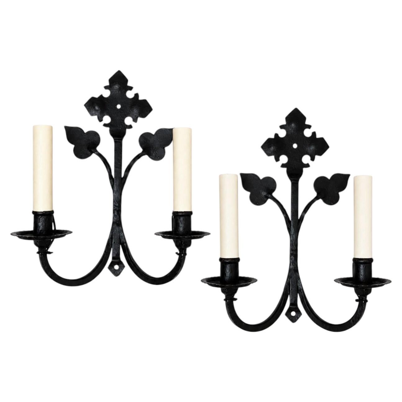 Pair of English Iron Sconces
