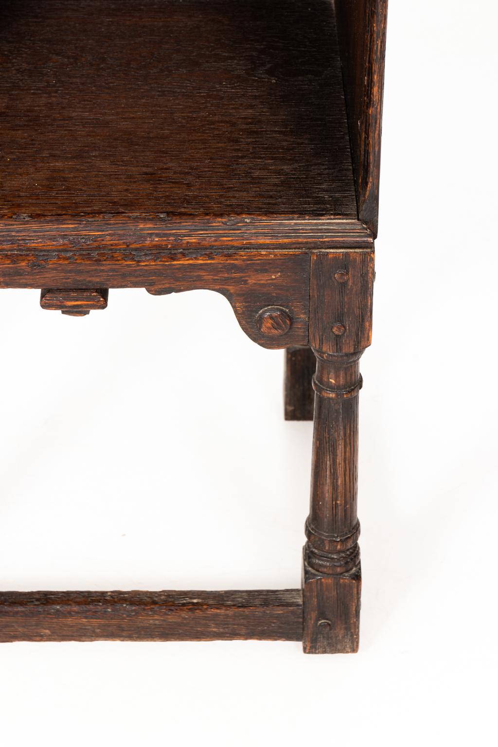 19th Century Pair of English Jacobean Bedside Oak Tables