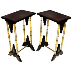 Pair of English Japanned Wine Tables
