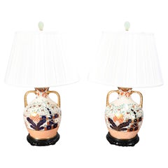 Pair of English Lamps in the Imari Style