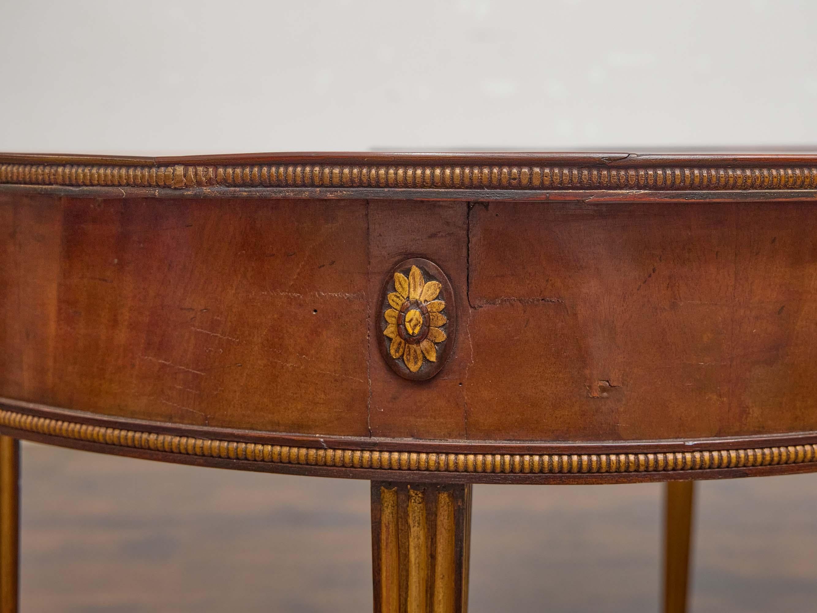 Pair of English Late Georgian Mahogany Demi-Lune Console Tables, circa 1800 For Sale 5