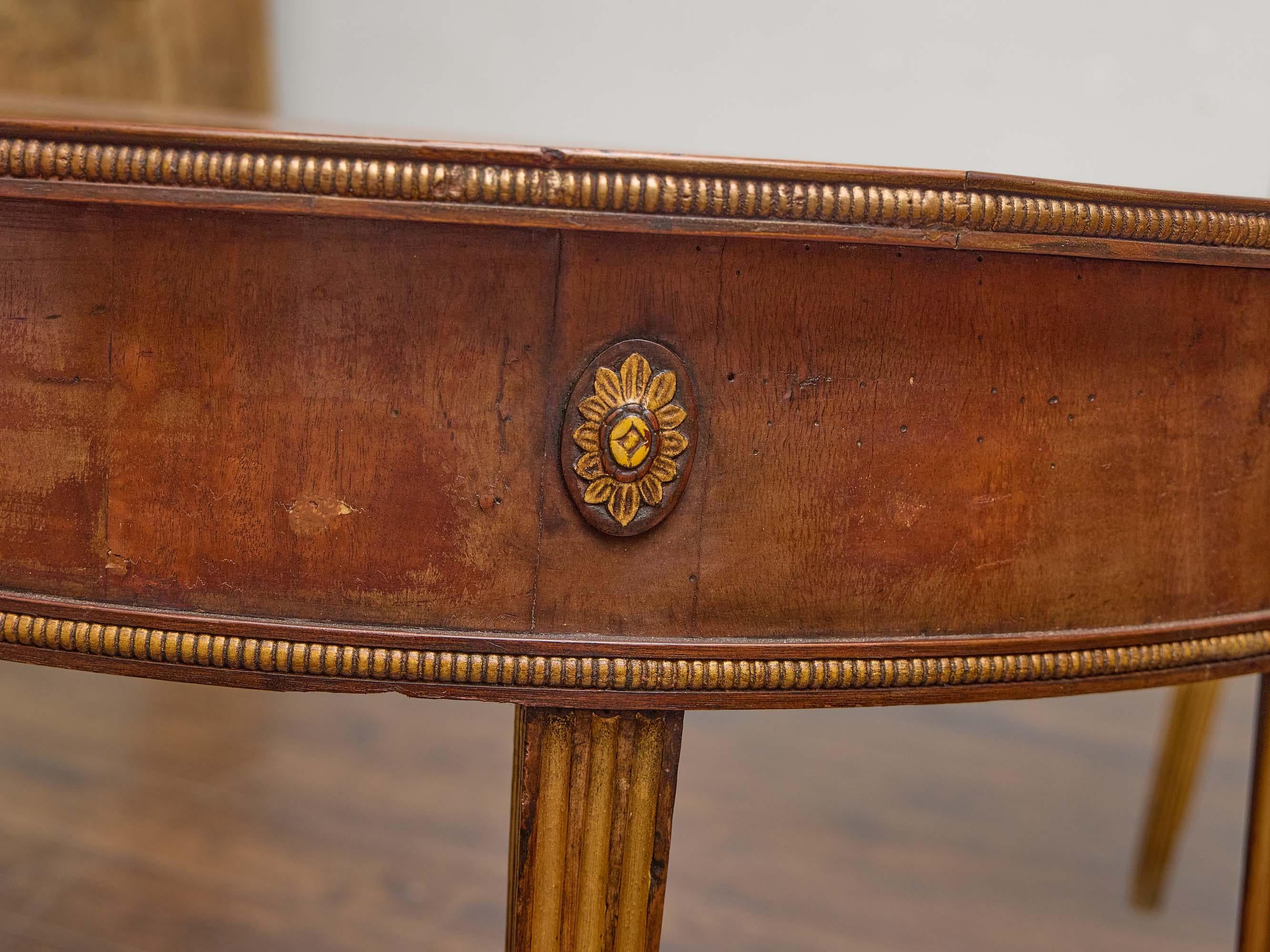 Pair of English Late Georgian Mahogany Demi-Lune Console Tables, circa 1800 For Sale 6