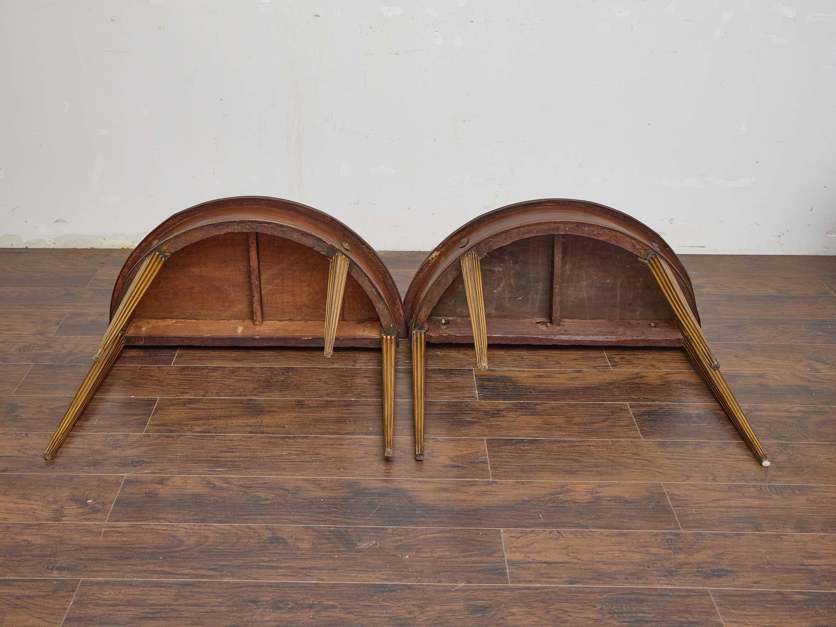 Pair of English Late Georgian Mahogany Demi-Lune Console Tables, circa 1800 For Sale 3