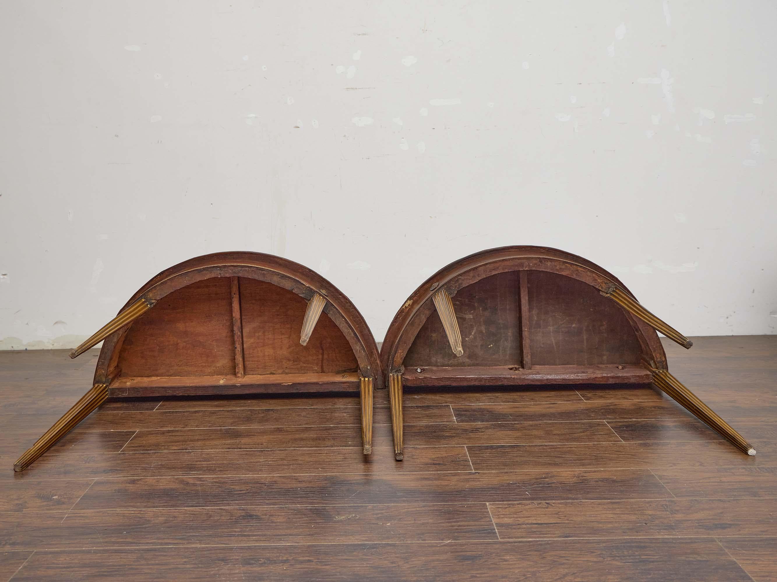 Pair of English Late Georgian Mahogany Demi-Lune Console Tables, circa 1800 For Sale 4