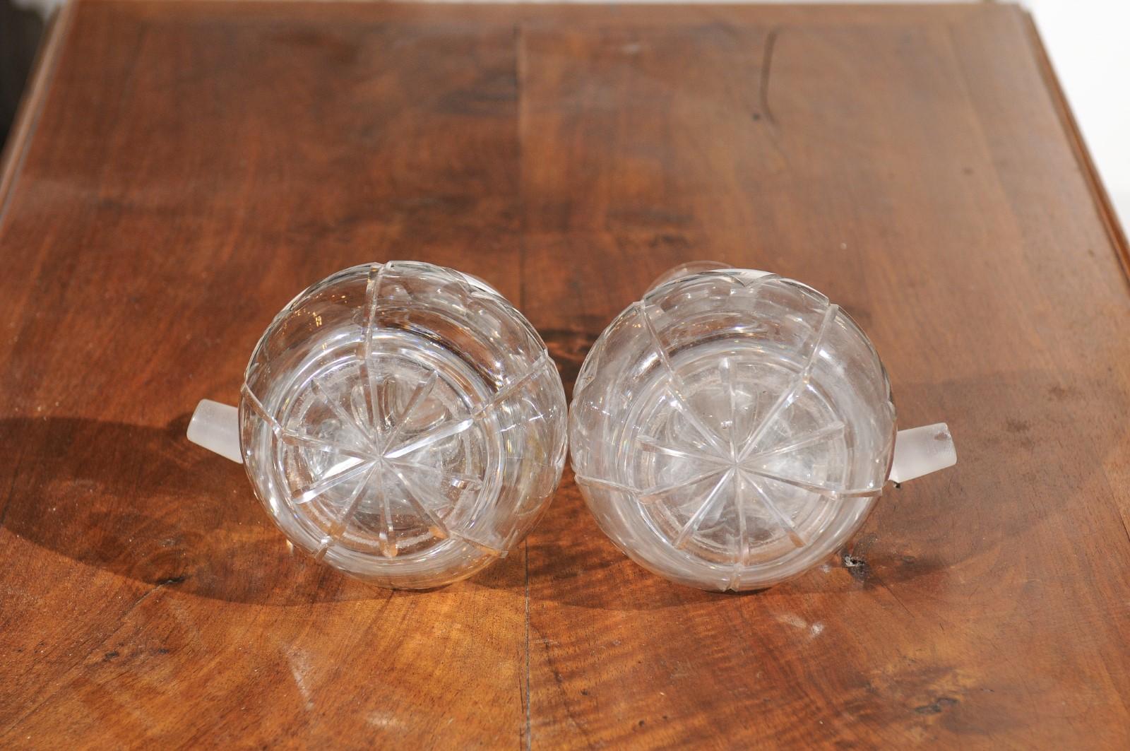 Pair of English Late Victorian Cut Crystal Decanters with Stoppers, circa 1860 6