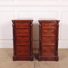 Pair of English Mahogany Bedside Chests