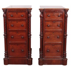 Pair of English Mahogany Bedside Chests