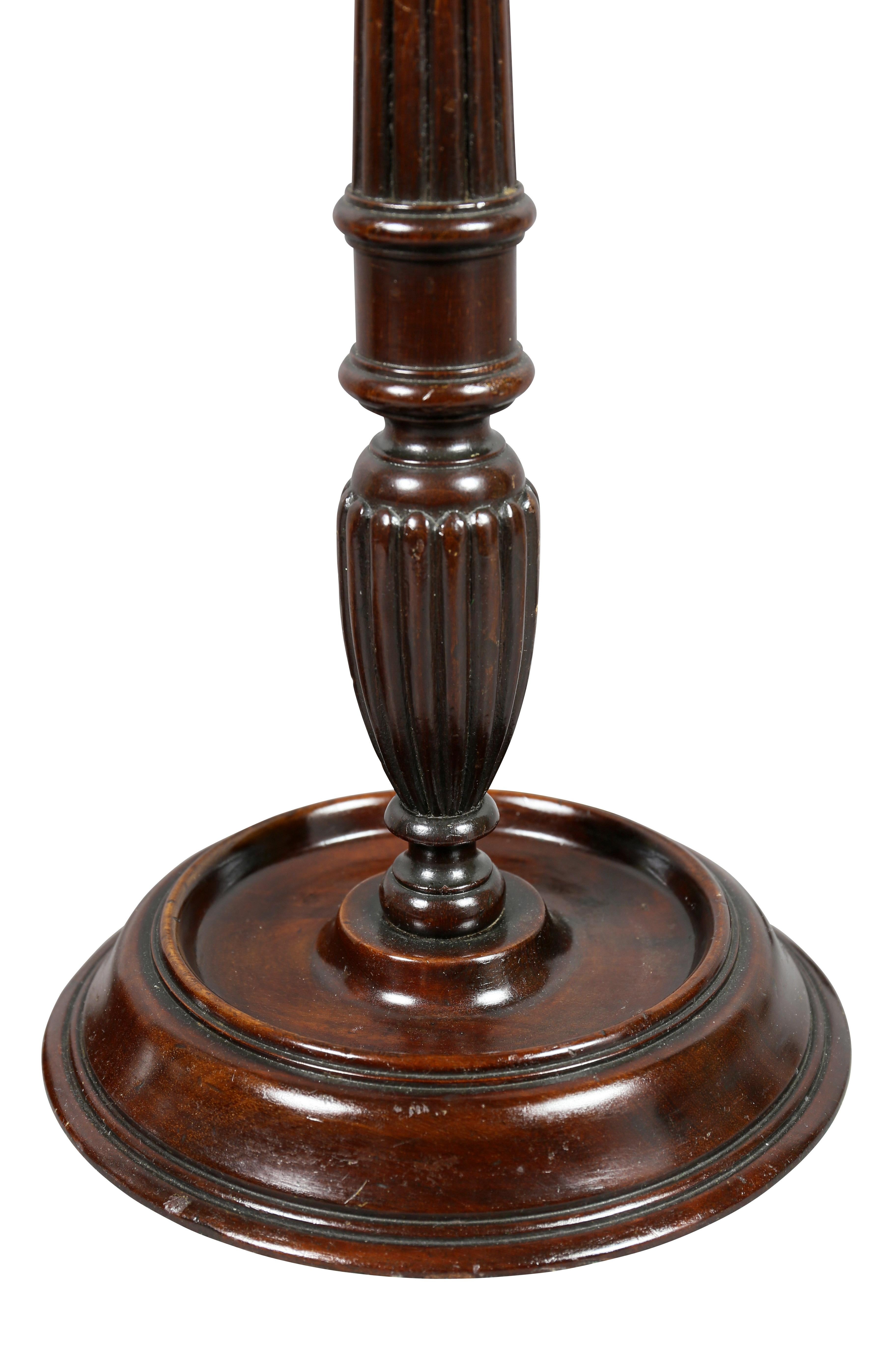 Pair of English Mahogany Candlestick Lamps 2