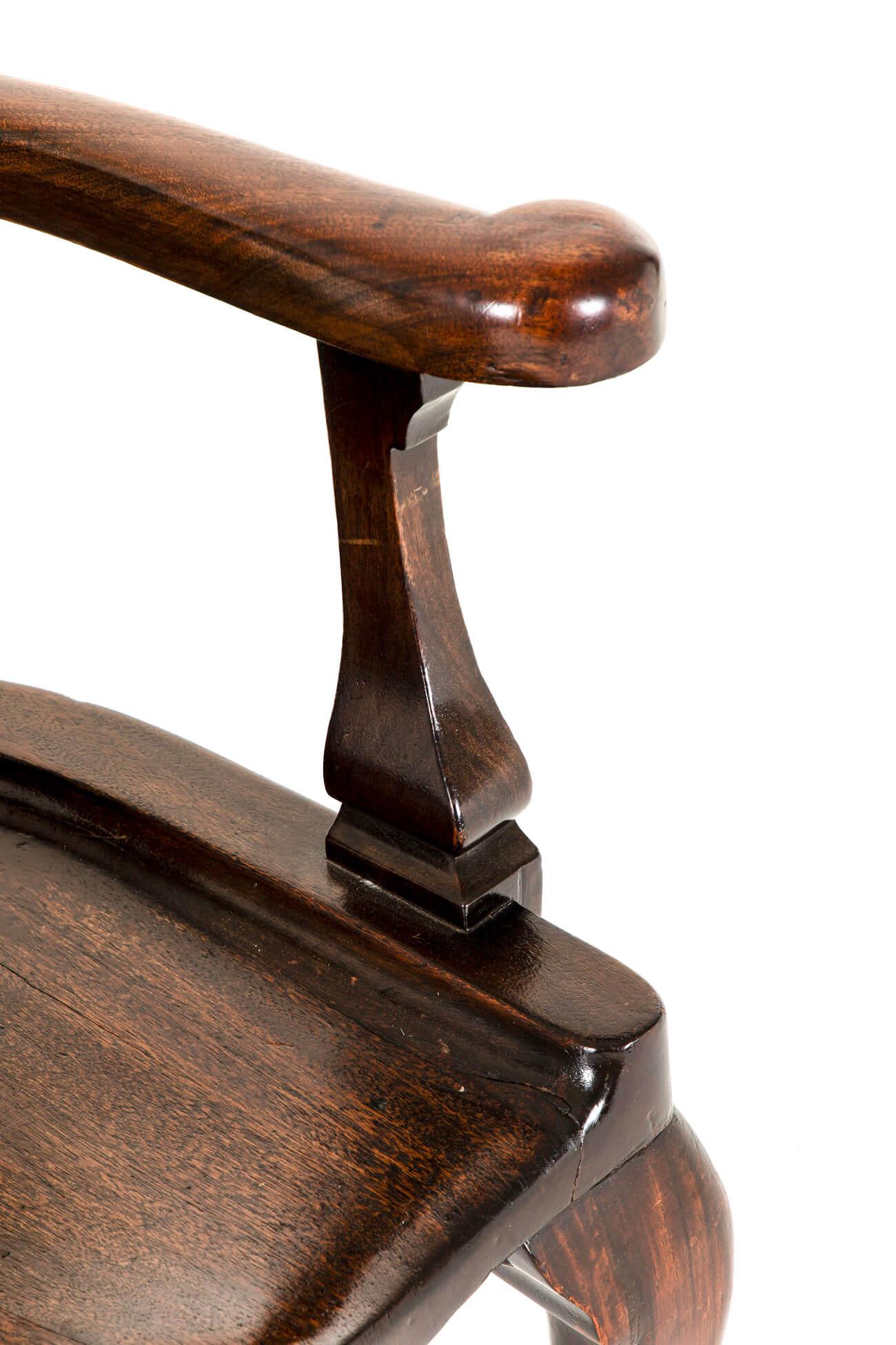 Pair of English Mahogany Captains Smokers Bow Armchairs For Sale 4
