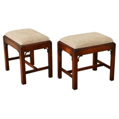 Pair of English Mahogany Chippendale Stools