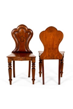 Pair of English Mahogany Hall Chairs