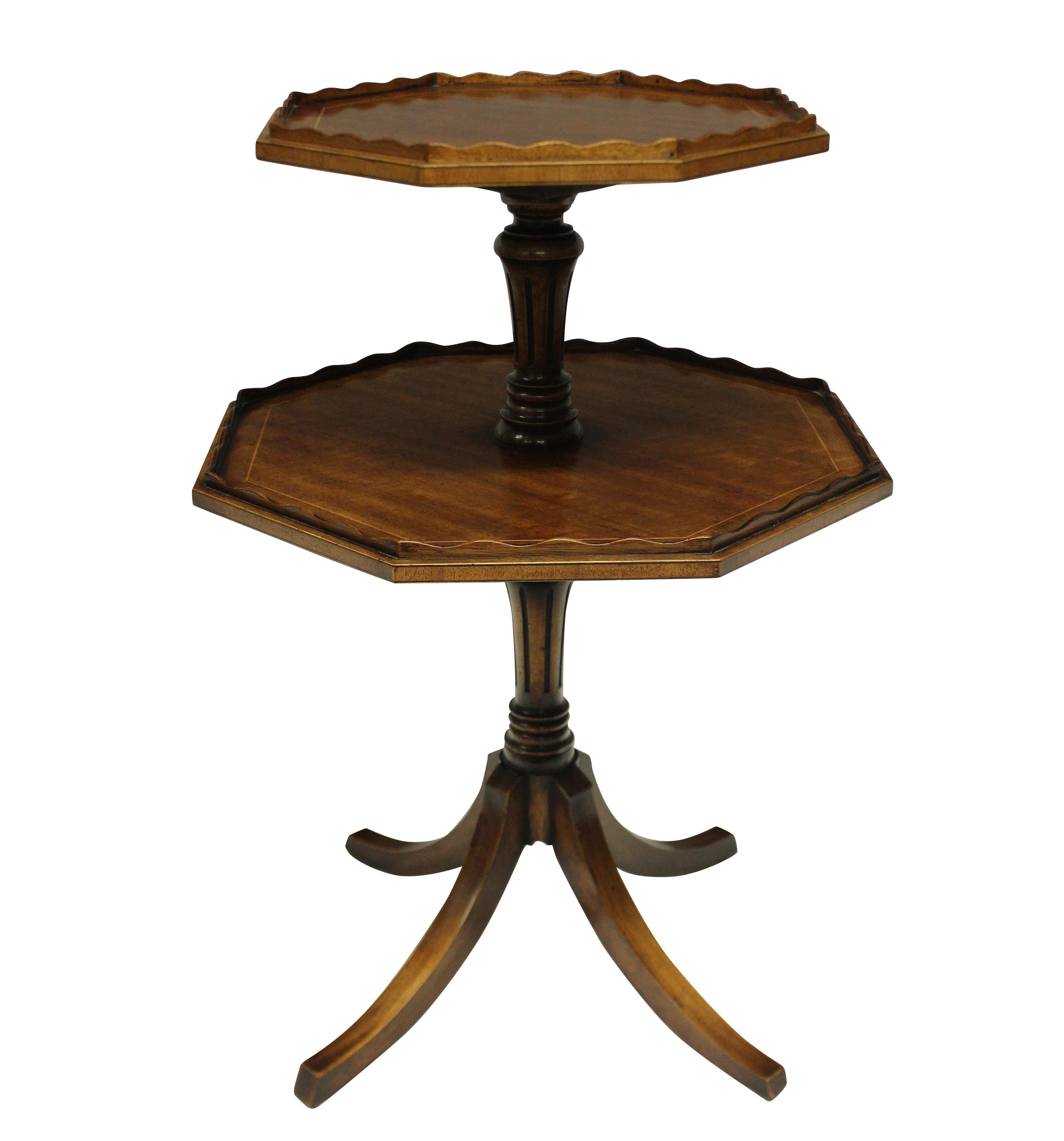 19th Century Pair of English Mahogany Octagonal Side Tables