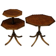 Pair of English Mahogany Octagonal Side Tables