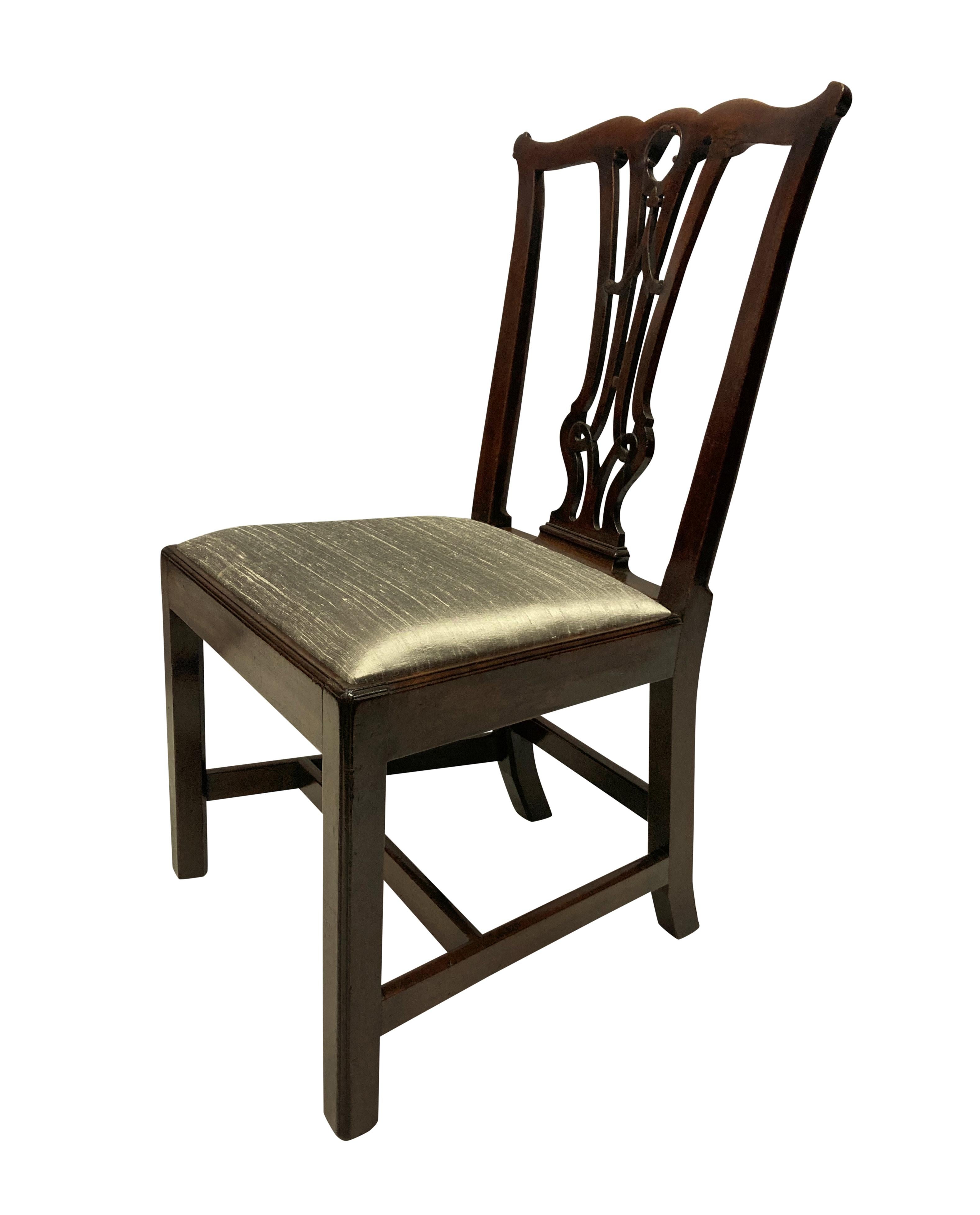 Pair of English Mahogany Side Chairs 1