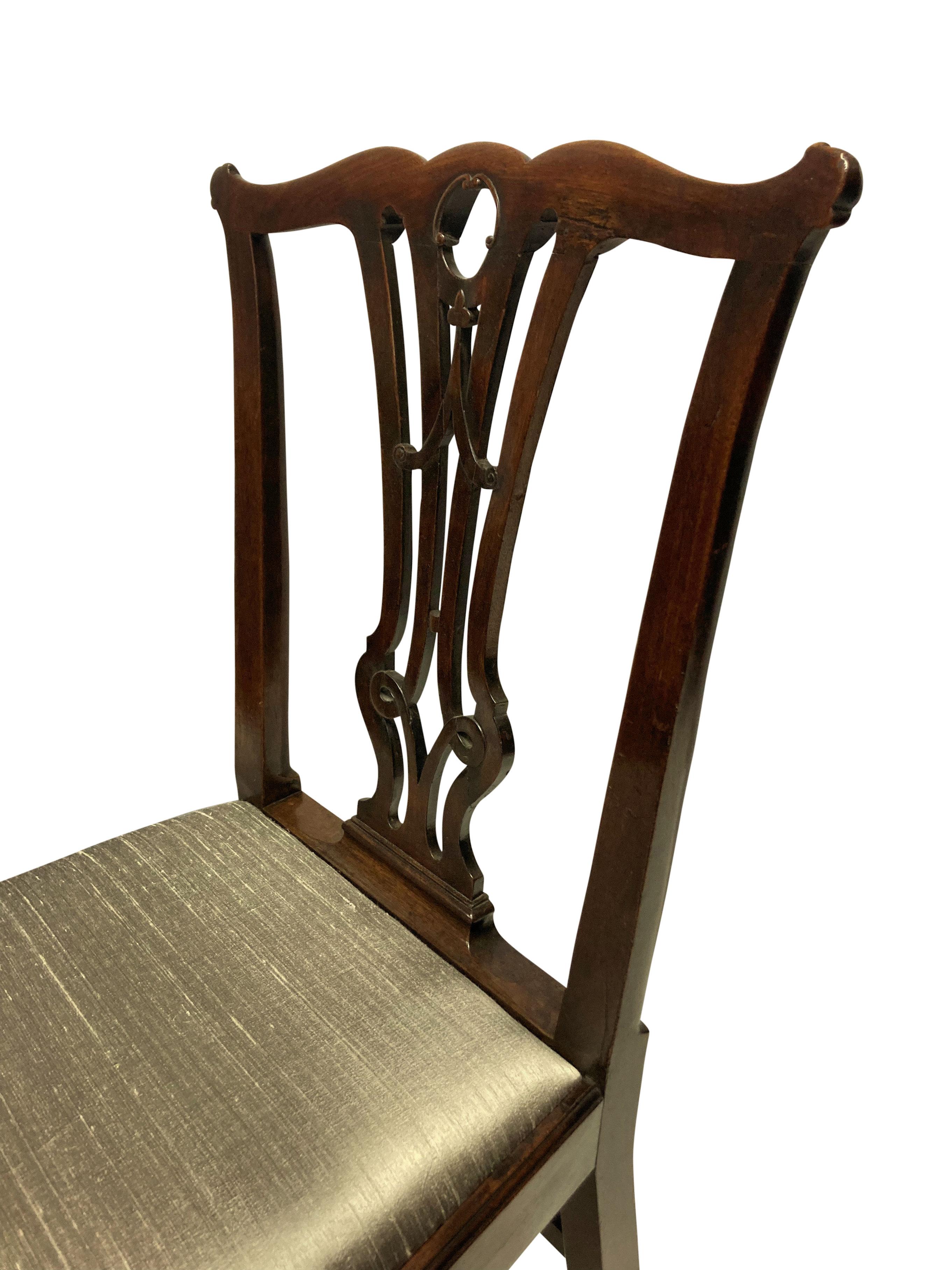 Pair of English Mahogany Side Chairs 2