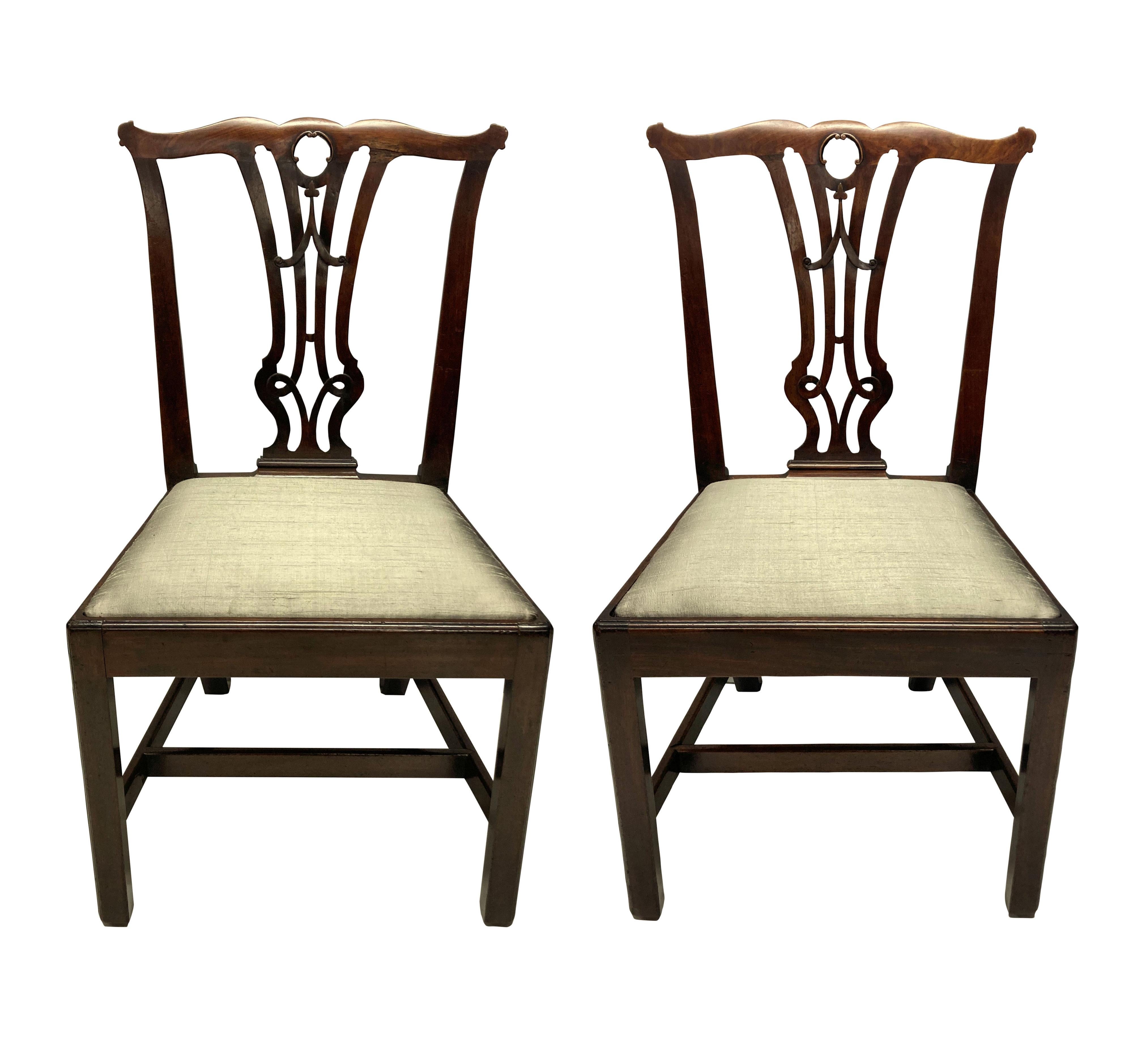 Pair of English Mahogany Side Chairs 3