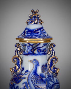 Pair of English Mason's Ironstone Covered Vases, Circa 1830