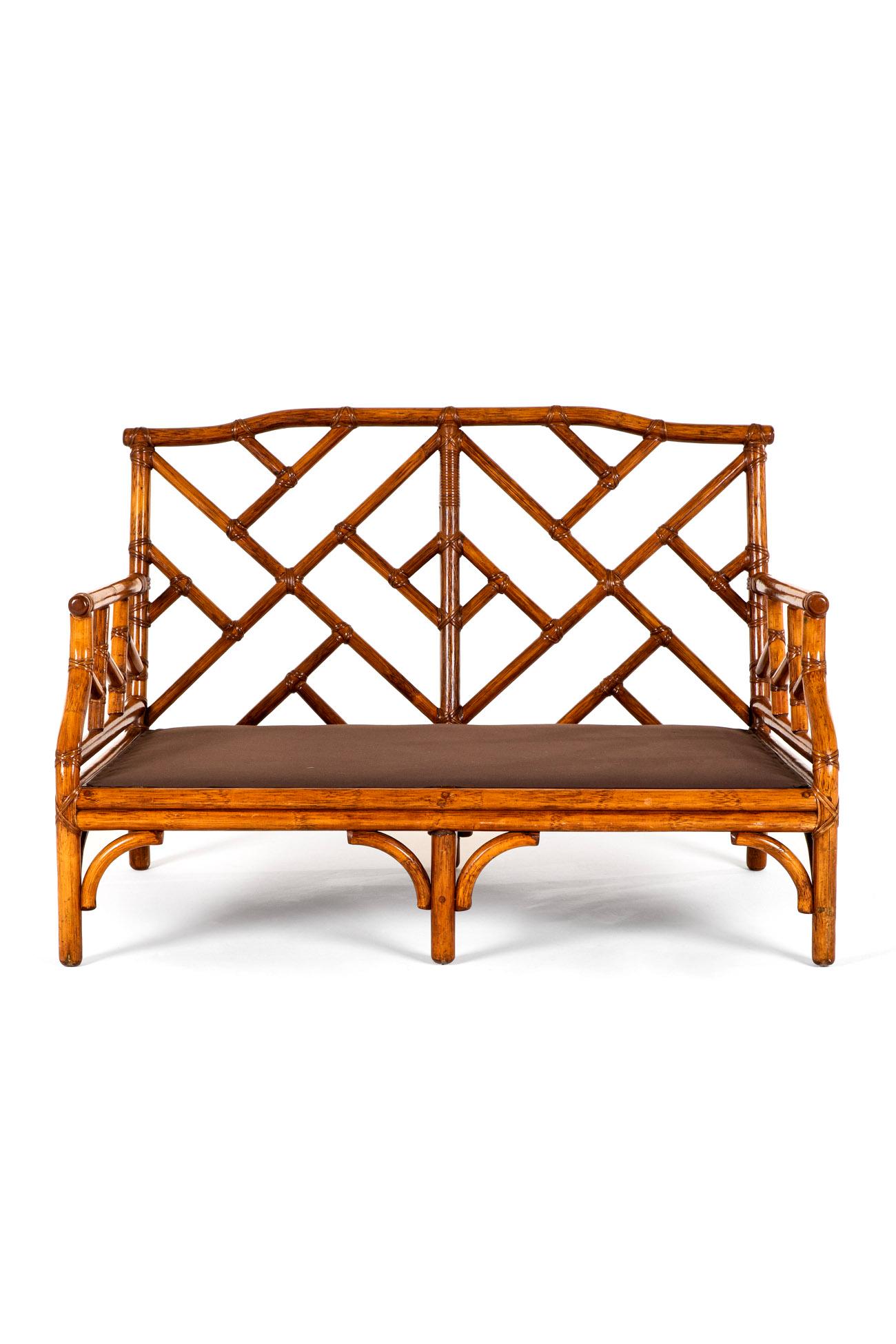 Pair of English Mid-Century Bamboo Sofas For Sale 6