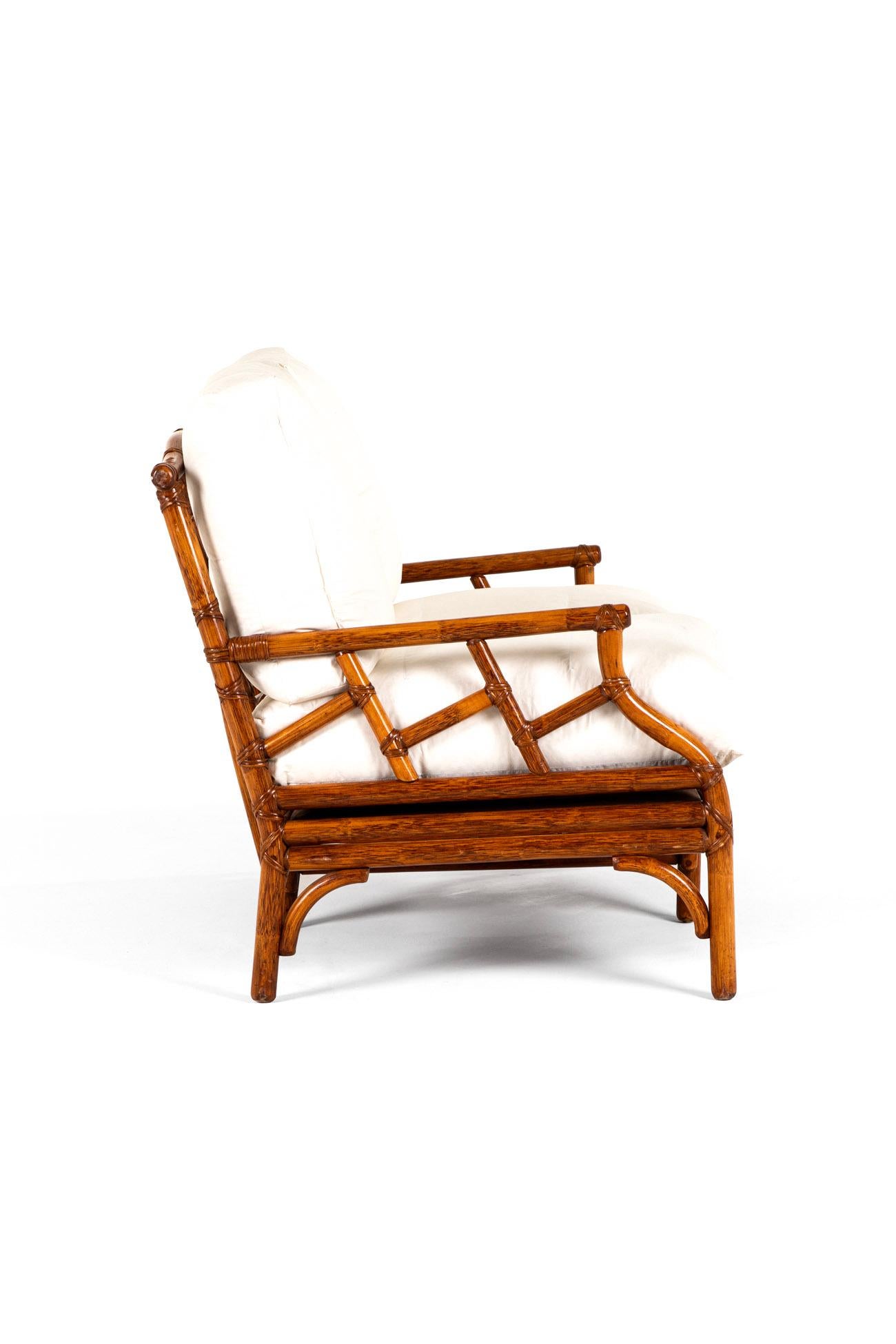 Pair of English Mid-Century Bamboo Sofas For Sale 8