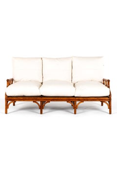 Pair of English Mid-Century Bamboo Sofas