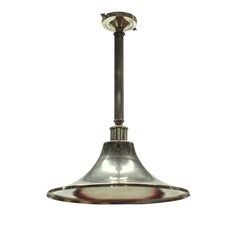 Pair Of English Midcentury Silver Hanging Lights