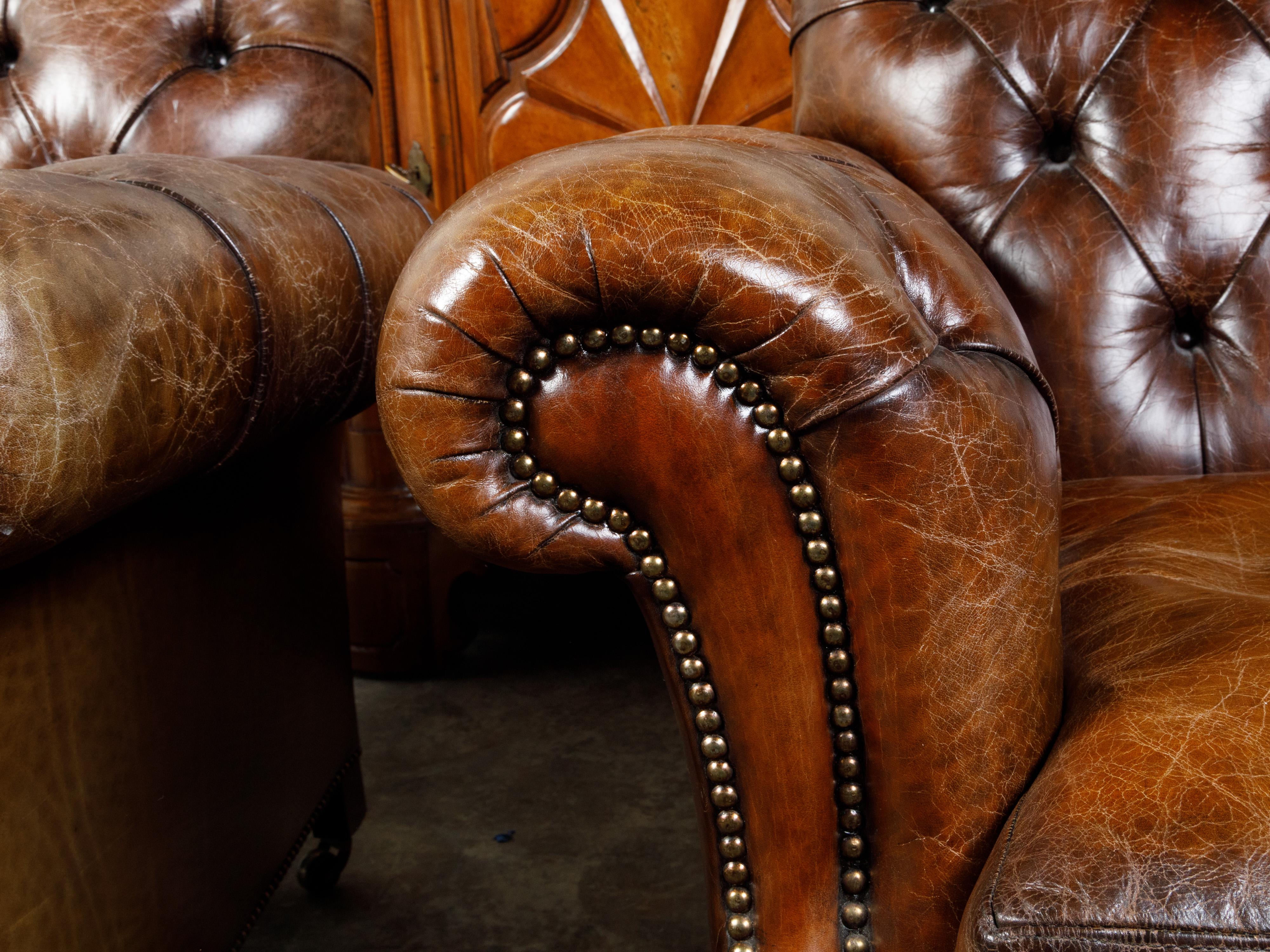 tufted leather chairs