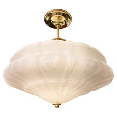 Pair of English Milk Glass Lights. Sold Individually.