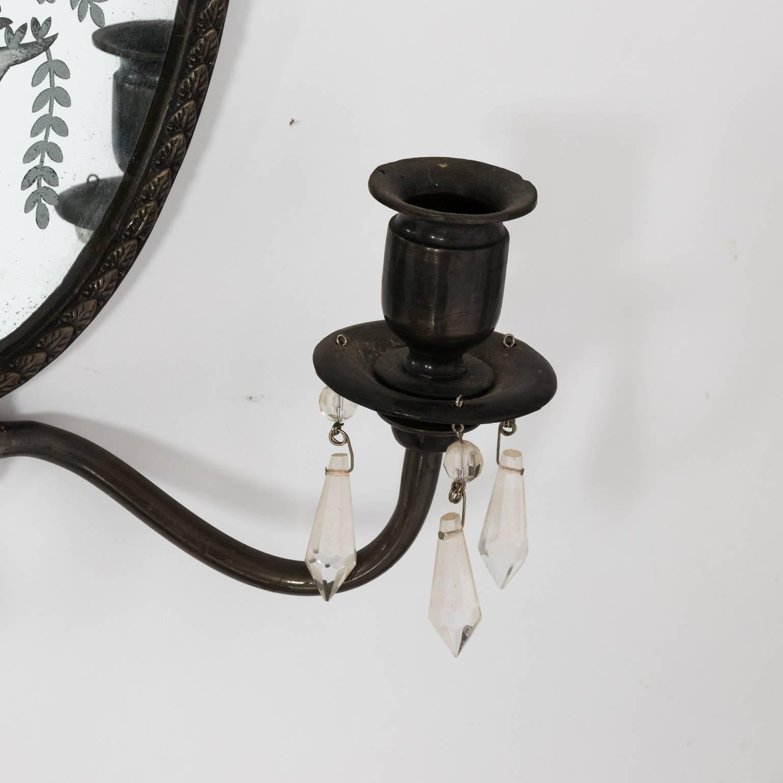Pair of English Mirrored Sconces 1
