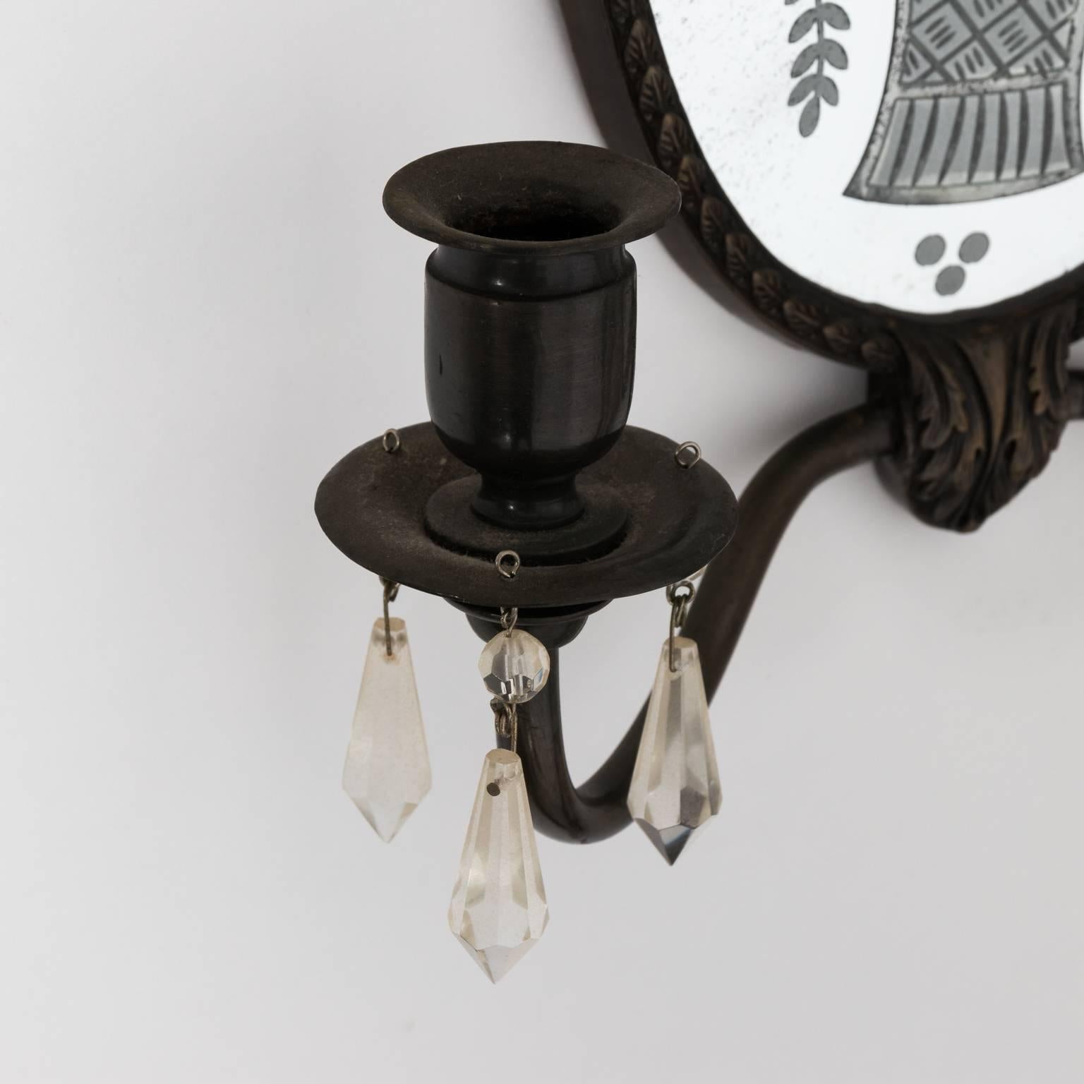 Pair of English Mirrored Sconces 4