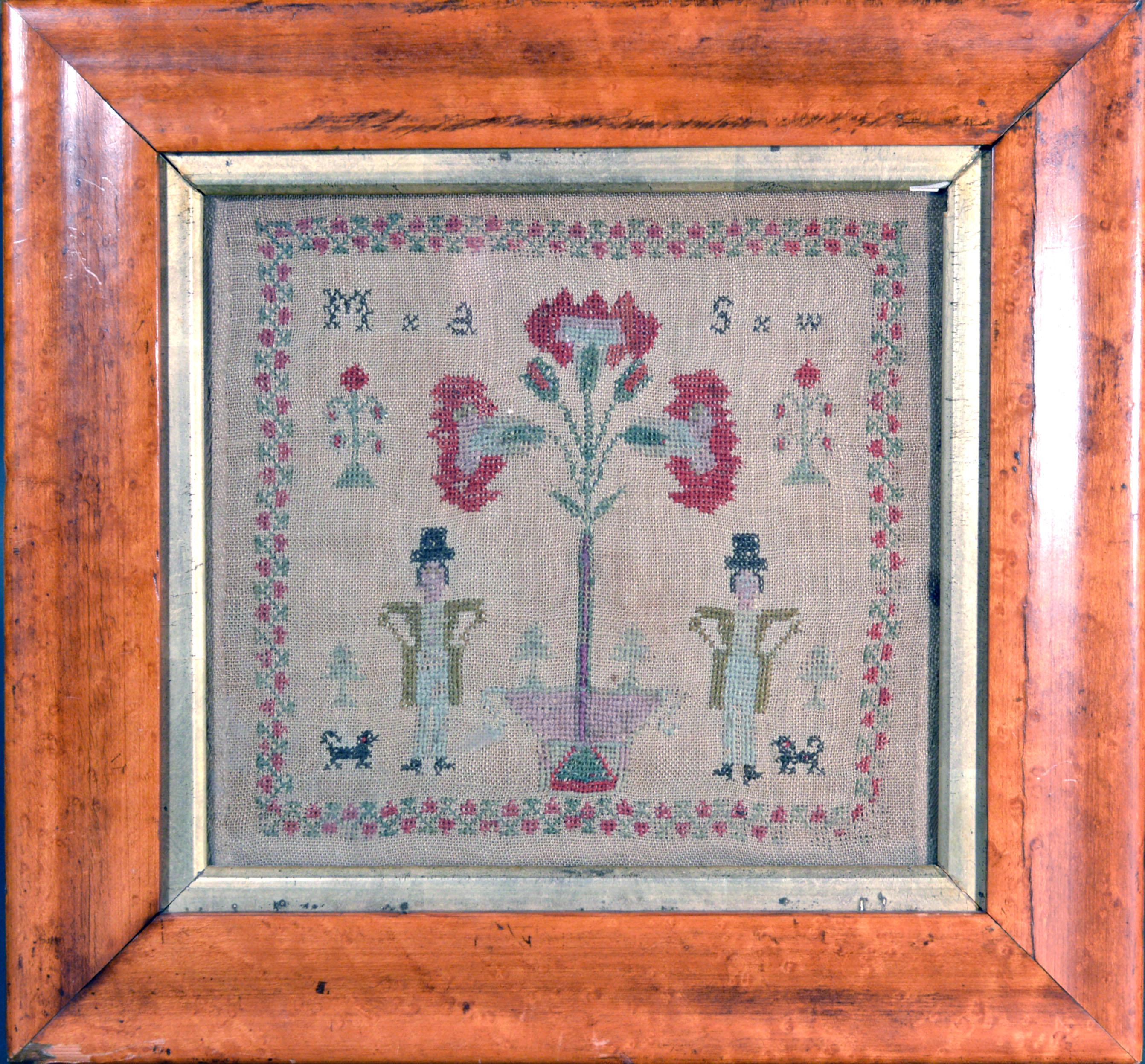 Early Victorian Pair of English Needlework Pictures, circa 1830
