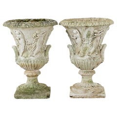 Pair of English Neoclassical Urns on Pedestals