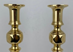 Brass Push-up Candlesticks, England, 19th Century-A pair