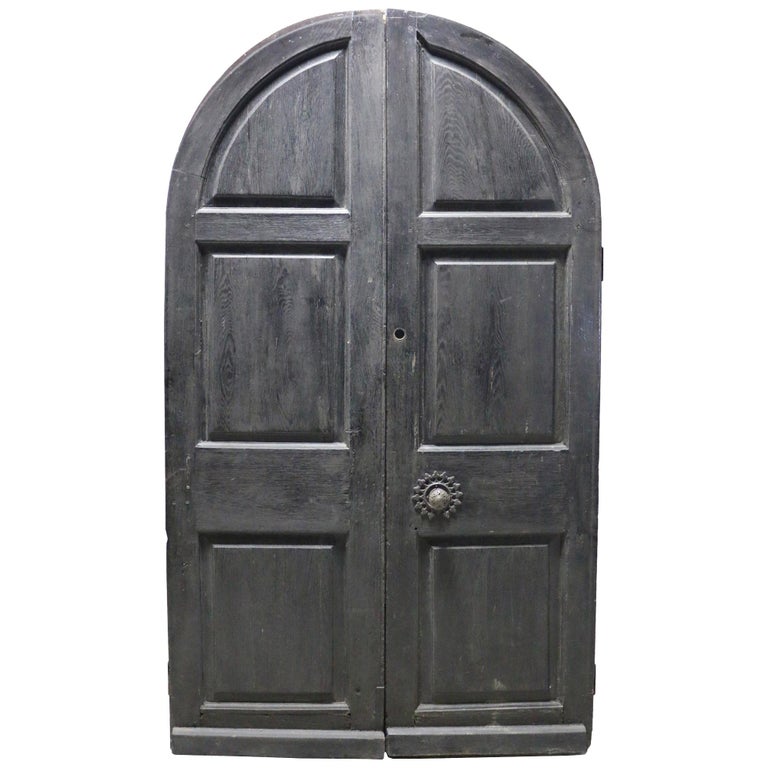 Pair Of English Oak Arched Double Exterior Doors For At 1stdibs