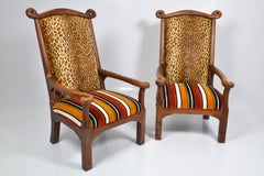 Pair of English Oak Armchairs of Royal Proportions, circa 1900