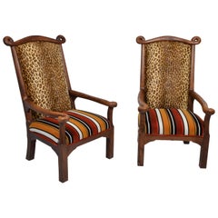 Pair of English Oak Armchairs of Royal Proportions, circa 1900