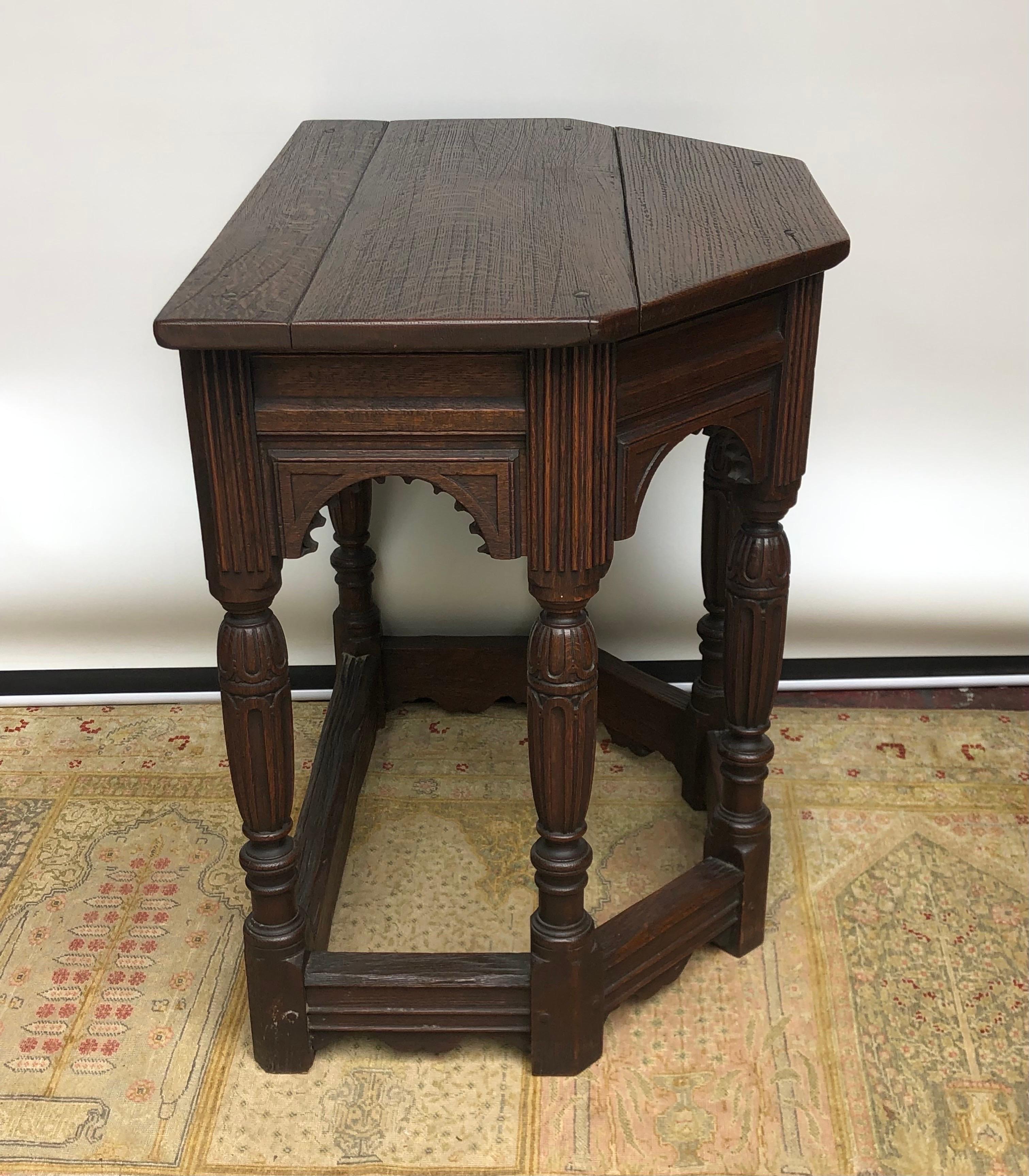 Pair of English Oak Elizabethan Style Console / Side Tables, 19th Century 5