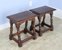 Pair of English Oak Joint Stools