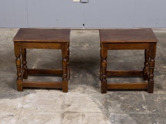 Pair of English Oak Joint Stools with Turned Legs, circa 1900