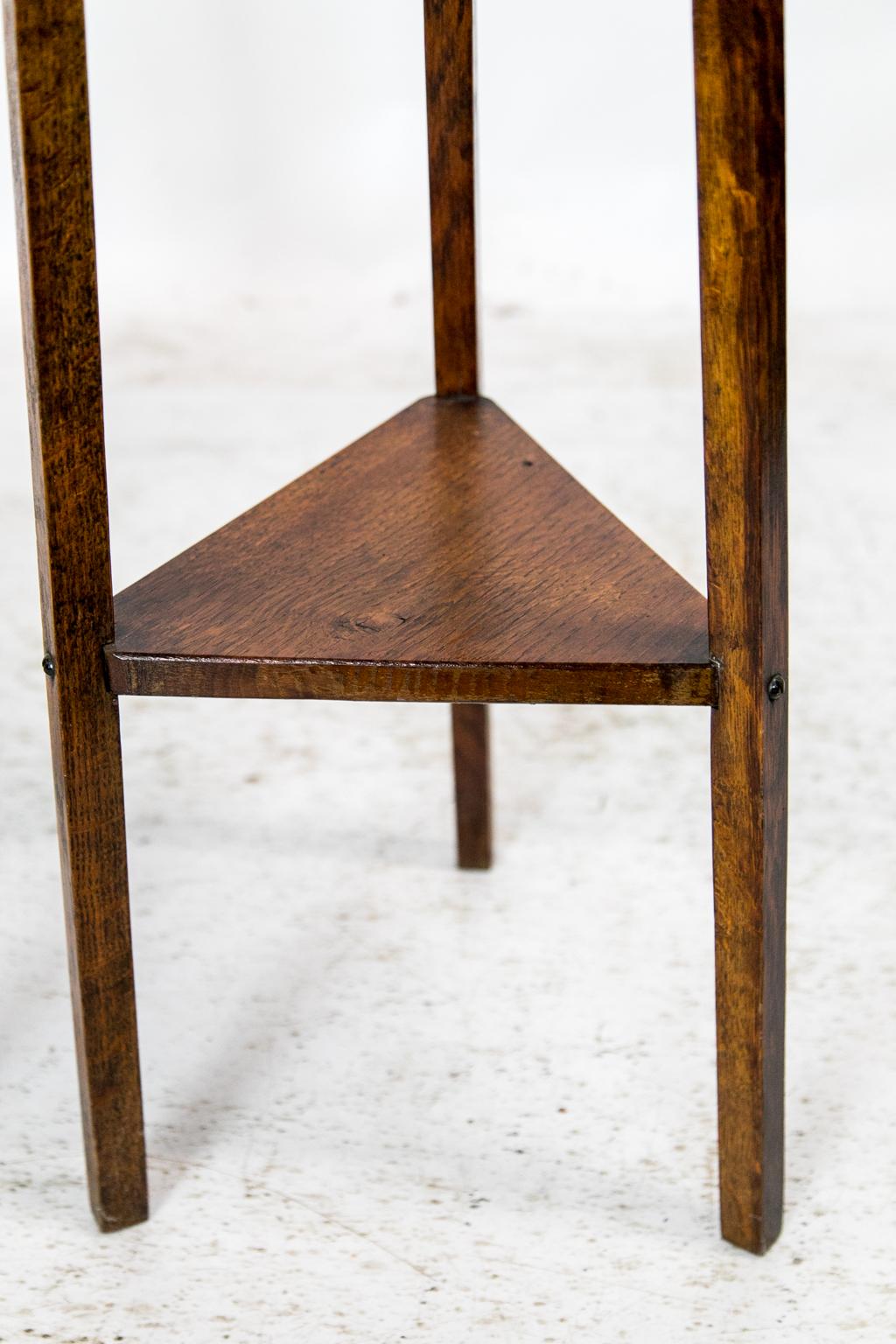 Early 20th Century Pair of English Oak Planter Stands