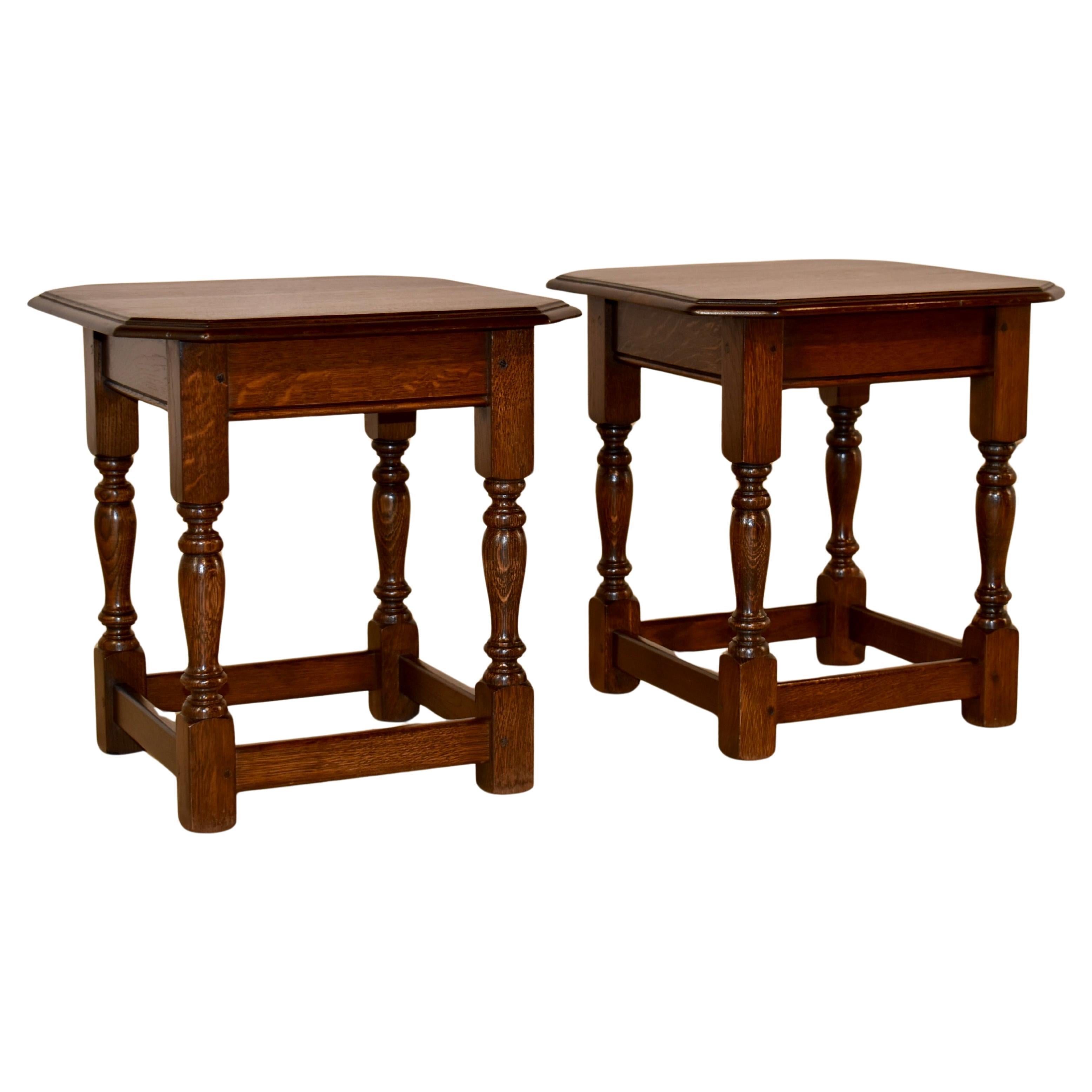 Pair of English Oak Side Tables, Circa 1900 For Sale