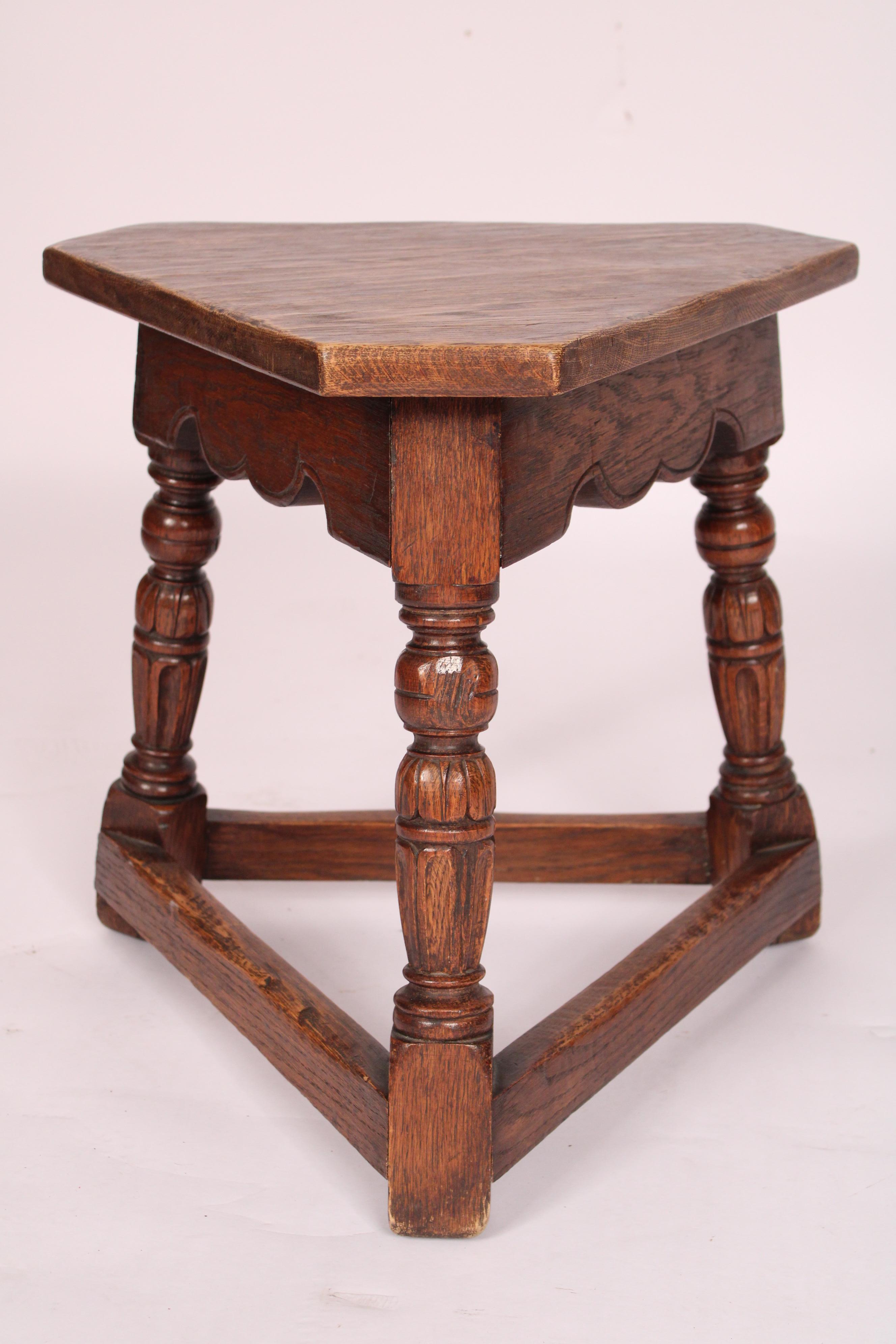 William and Mary Pair of English Oak Style Joint Stools / Tables Made by Marshall Laird
