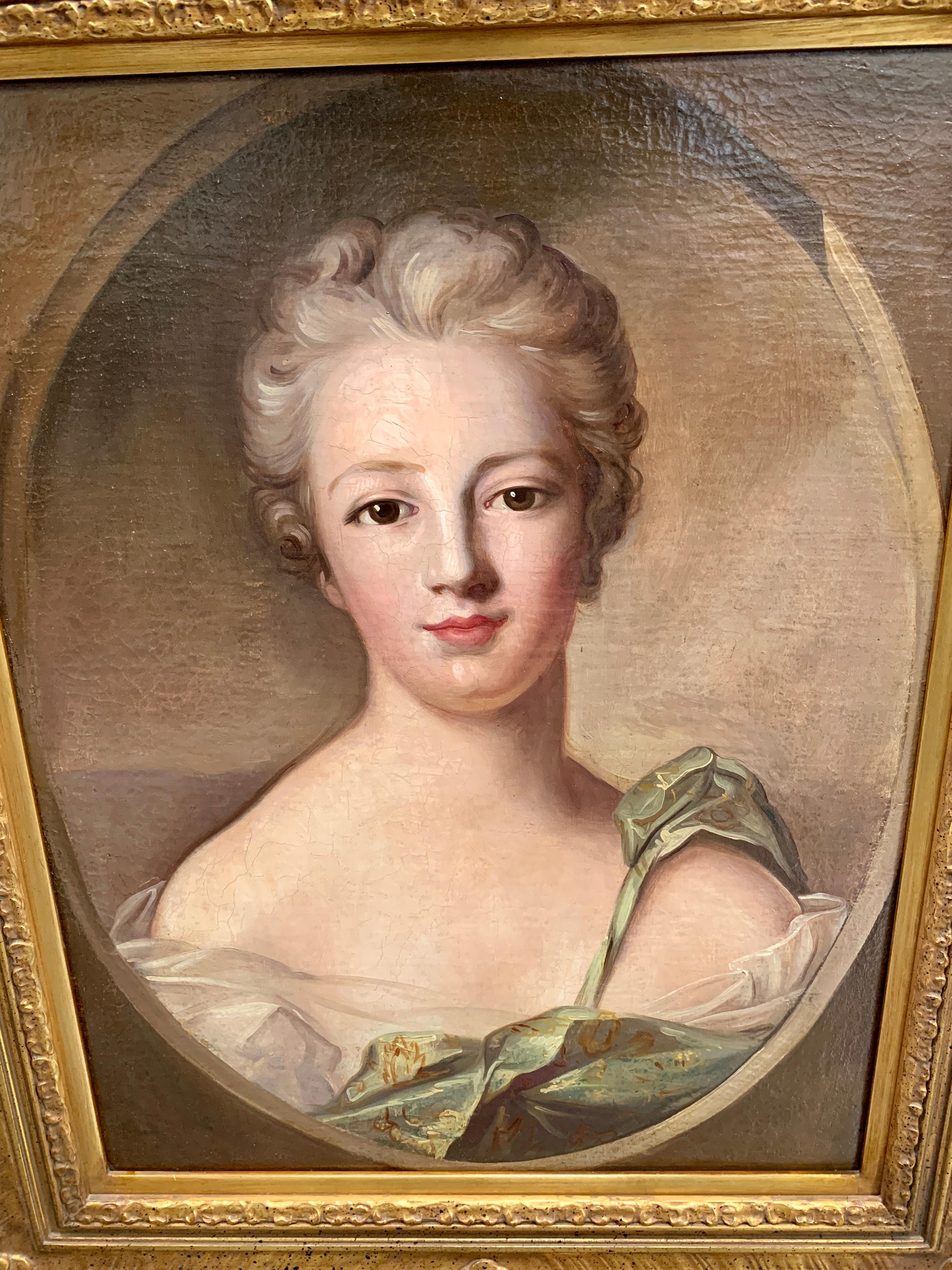 XVIIIe siècle Paire de peintures à l'huile anglaises sur toile, « Ses sœurs » en vente