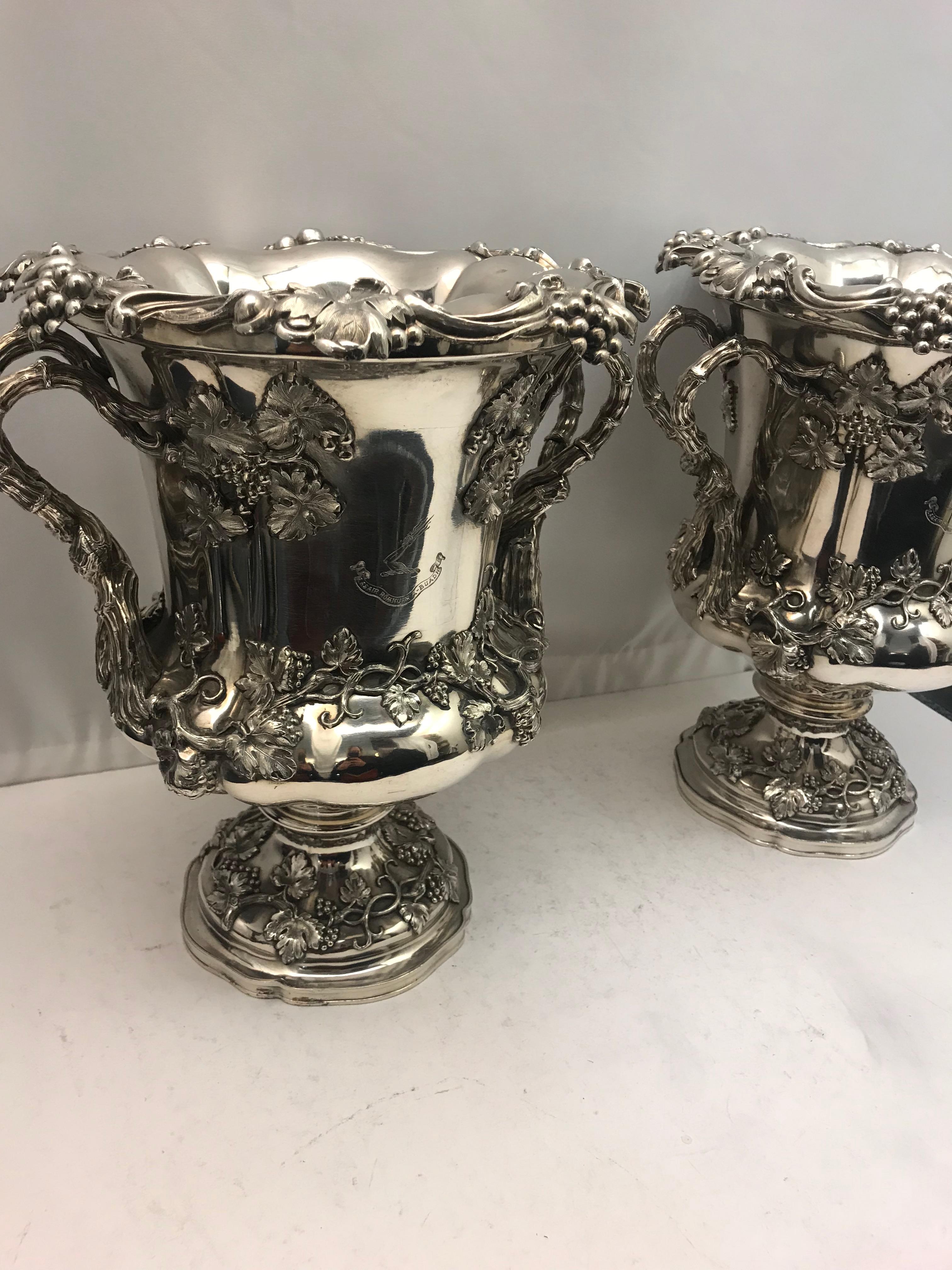 Pair of English Old Sheffield Silver Plate Wine Coolers, 1830 In Good Condition In London, London